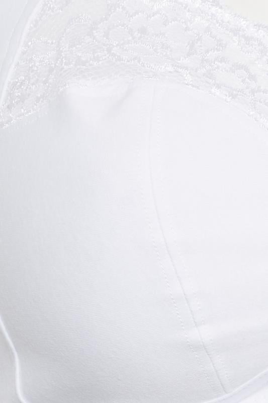 Evans YOURS White Cotton Lace Trim Non-Padded Non-Wired Bralette