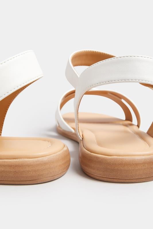 Evans Yours White Cross Strap Sandals In Extra Wide EEE Fit