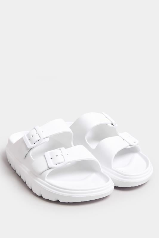 Evans Yours White Platform EVA Sandals In Wide E Fit