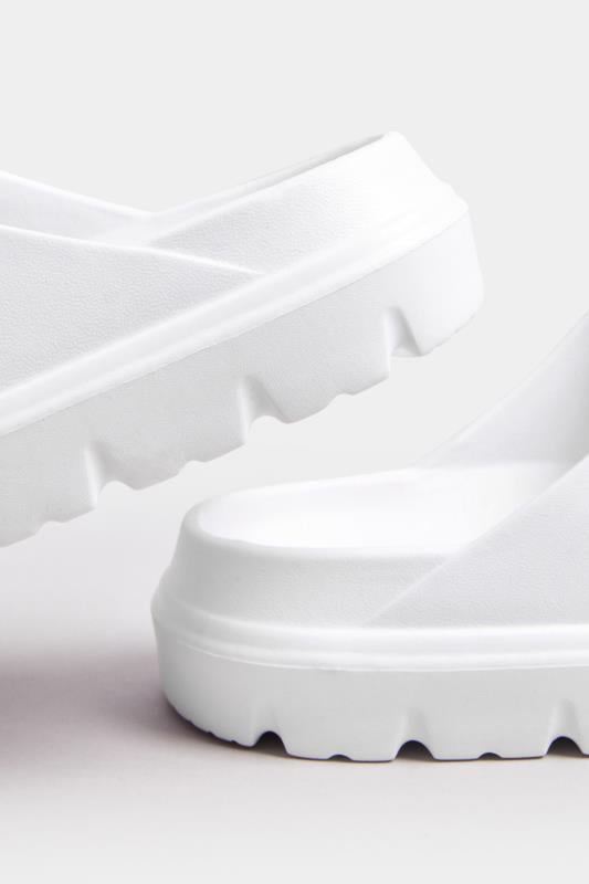 Evans Yours White Platform EVA Sandals In Wide E Fit