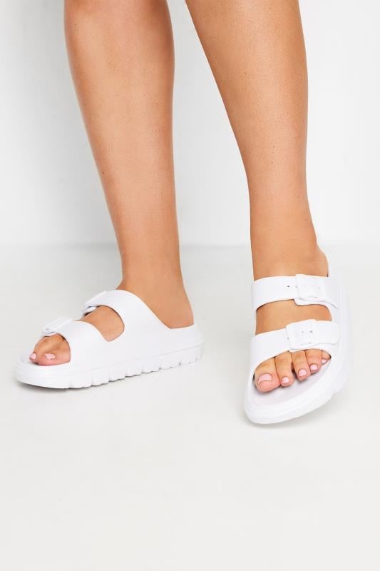 evans Yours White Platform EVA Sandals In Wide E Fit