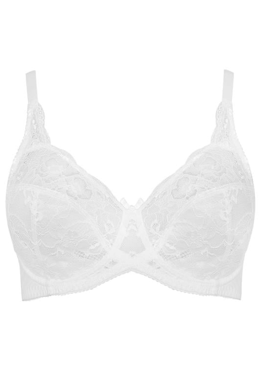 Evans YOURS White Stretch Lace Non-Padded Underwired Balcony Bra