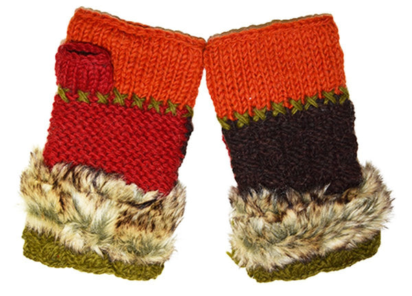 Everest Designs Patchwork Fur Handwarmers