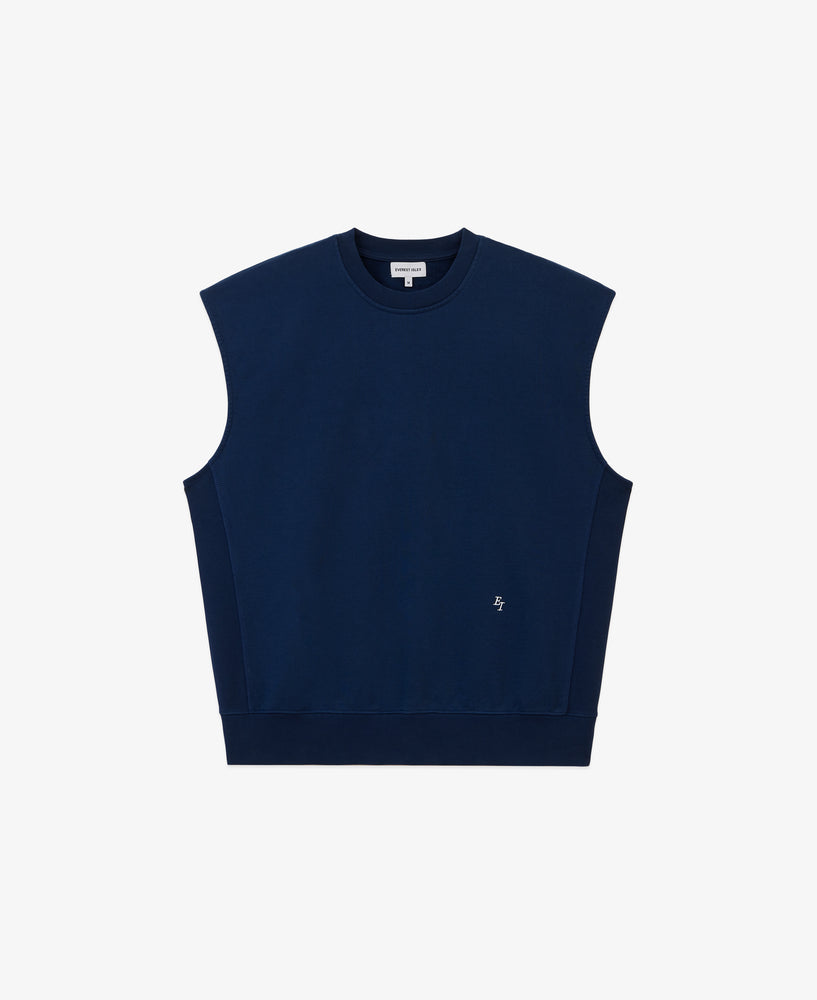 everest isles EI Monogram Fleece Cutoff Crewneck - Navy