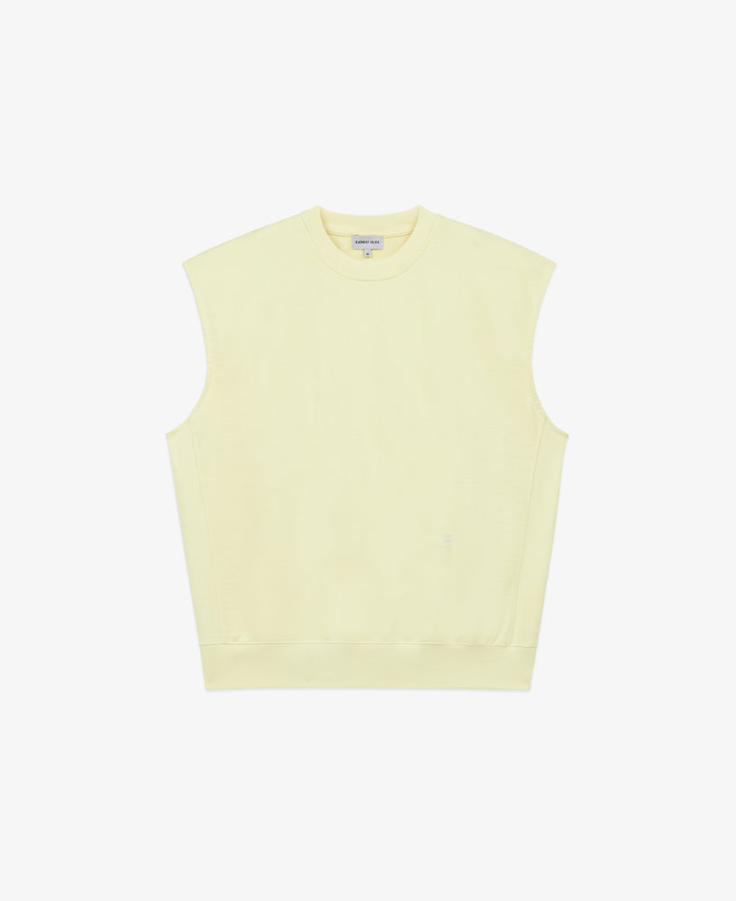 everest isles EI Monogram Fleece Cutoff Crewneck - Washed Yellow