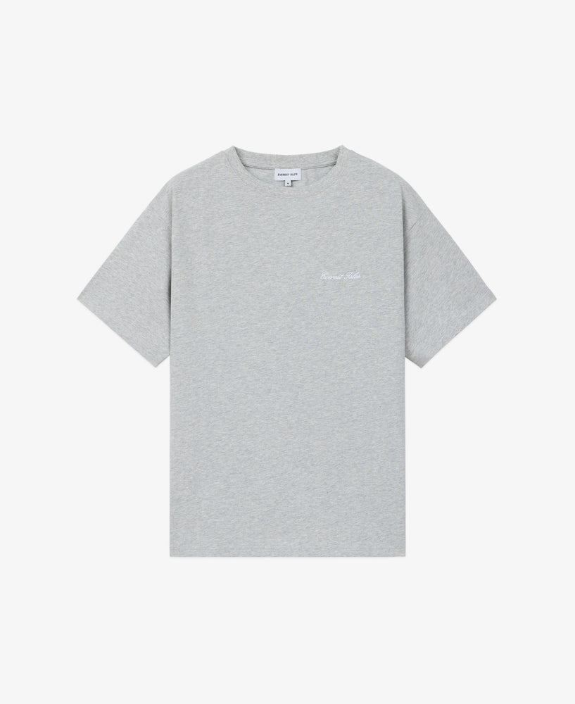everest isles Embroidered Script Tee S/S - Heather Grey