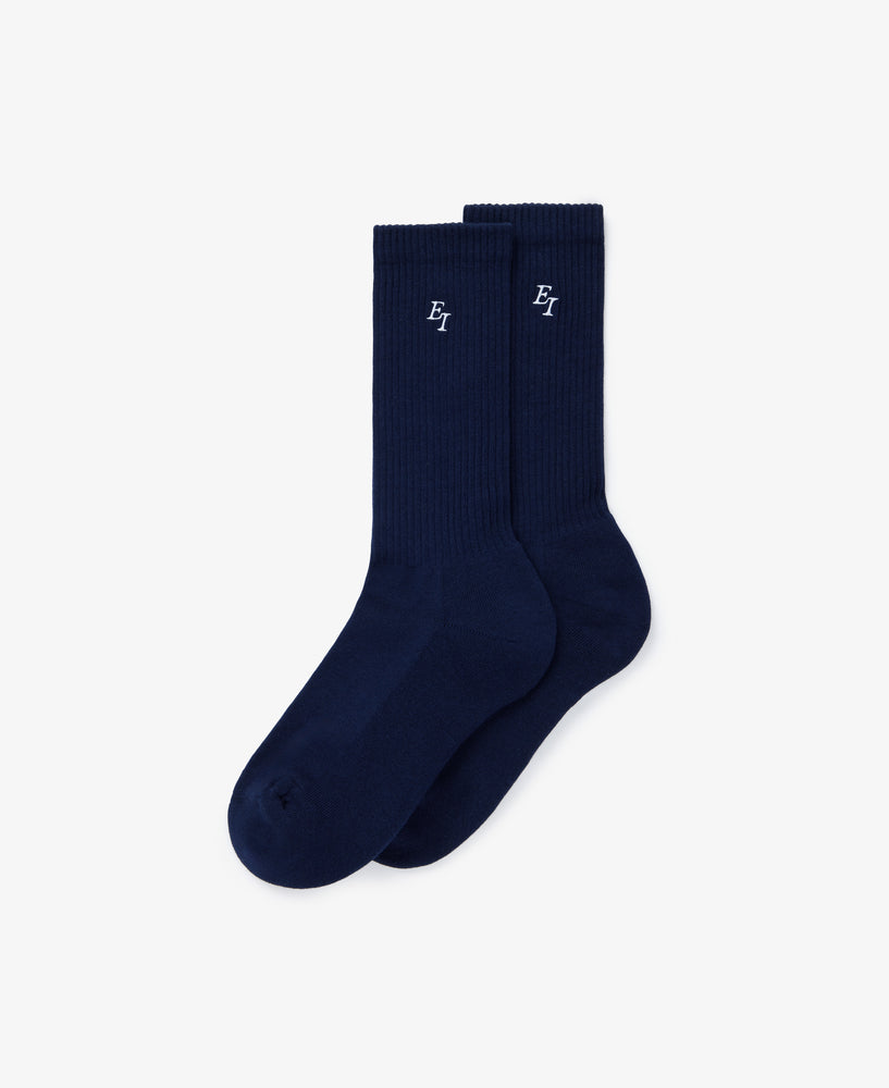 everest isles EI Monogram Embroidered Sock - Navy