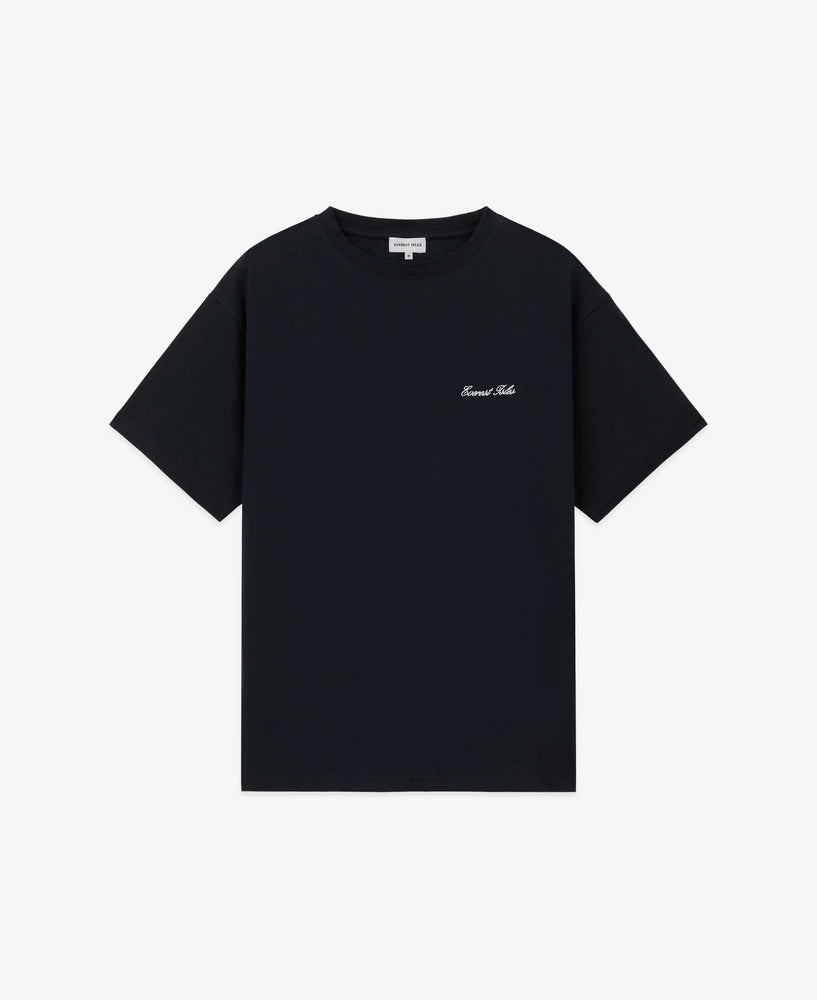 everest isles Embroidered Script Tee S/S - Black
