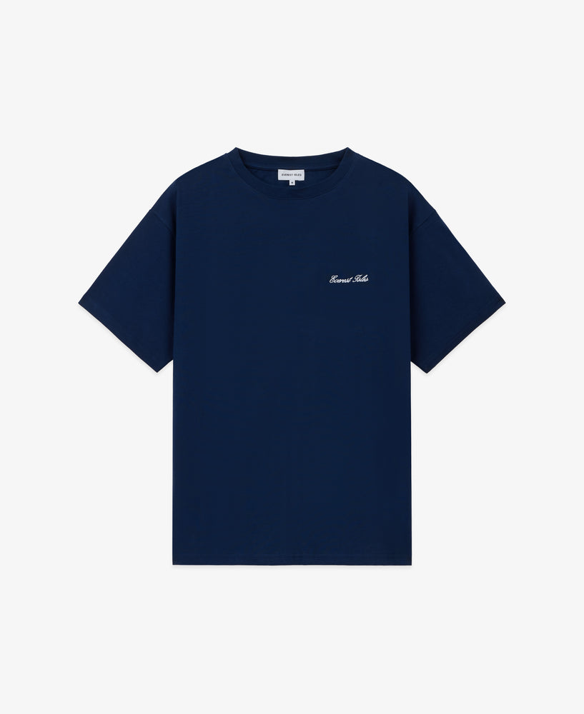 everest isles Embroidered Script Tee S/S - Navy