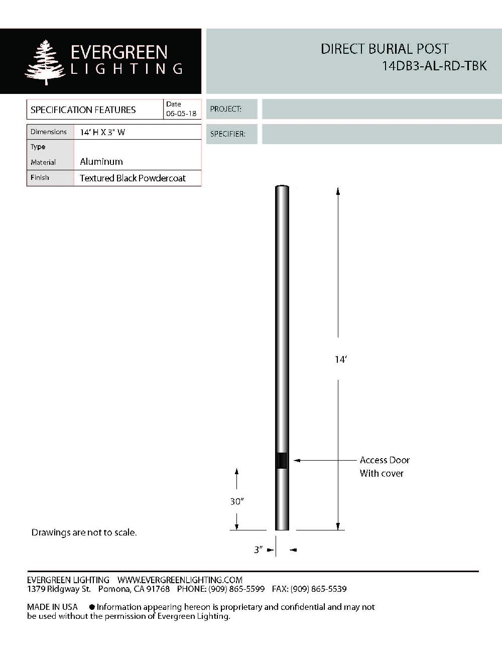 evergreen lights 14DB3-AL-RD-TBK Outdoor Custom Poles