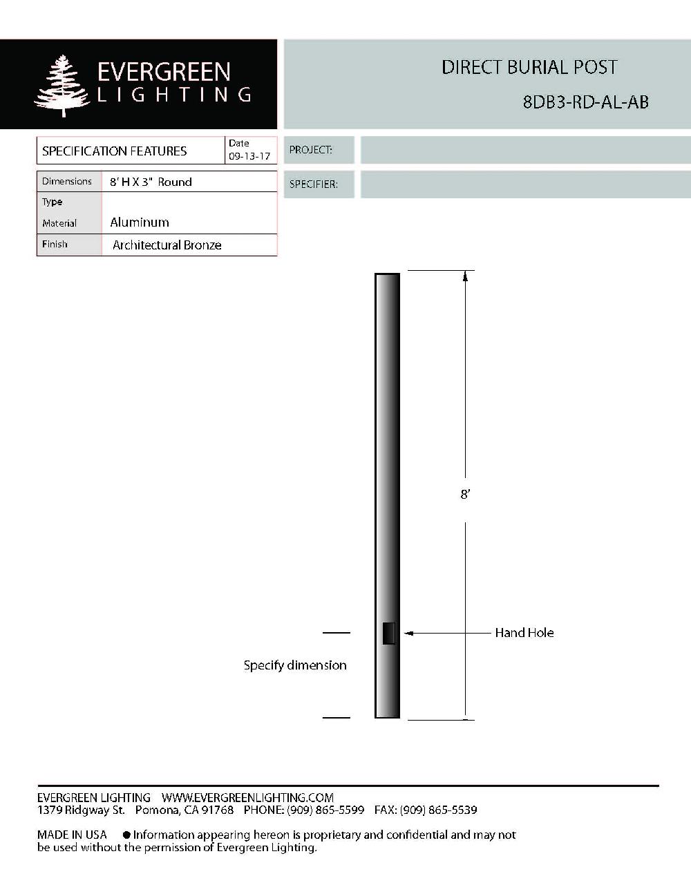 evergreen lights 8DB3-RD-AL-AB Outdoor Custom Poles