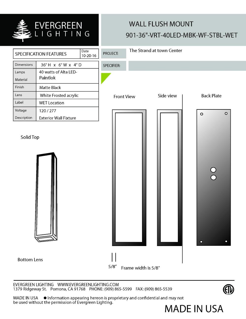 evergreen lights 901-36-VRT-40LED Outdoor Custom Wall