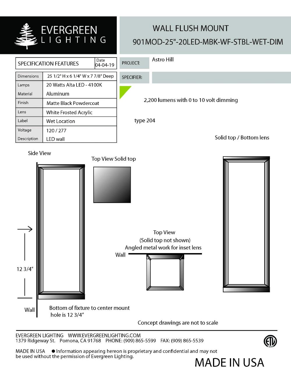 evergreen lights 901MOD-25-20LED Outdoor Custom Wall