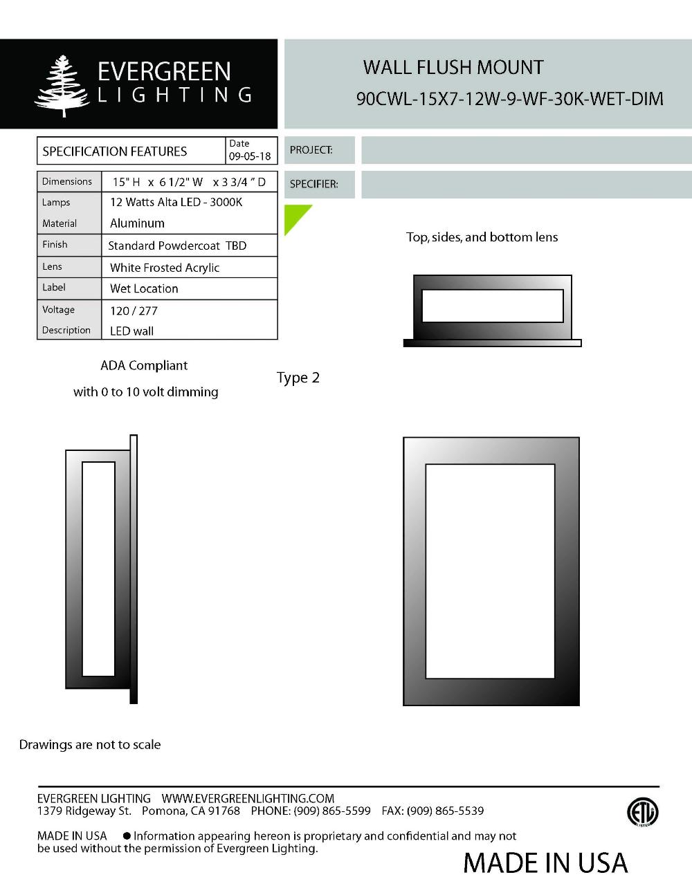evergreen lights 90CWL-12LED-15X7-WET Outdoor Custom Wall
