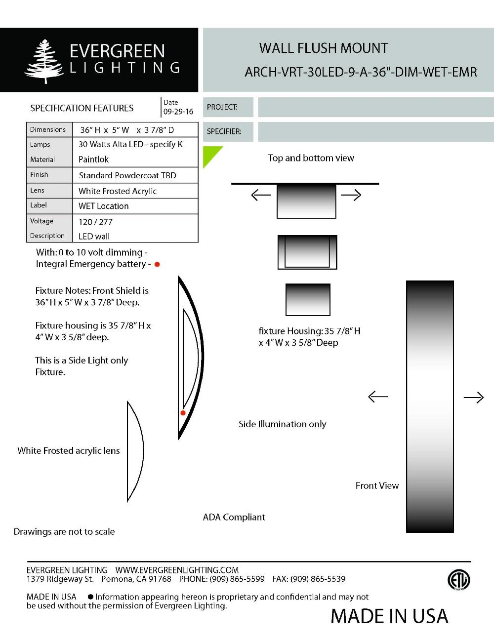 evergreen lights ARCH-VRT-30LED-36 Outdoor Custom Wall