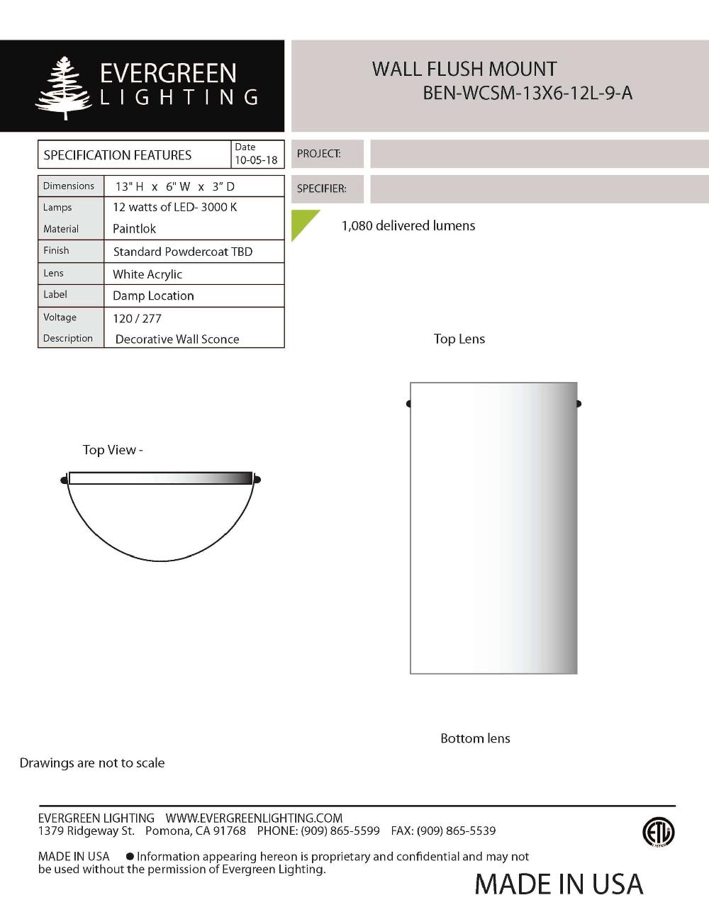 evergreen lights BEN-WCSM-13X6-12L Indoor Indoor Custom Wall