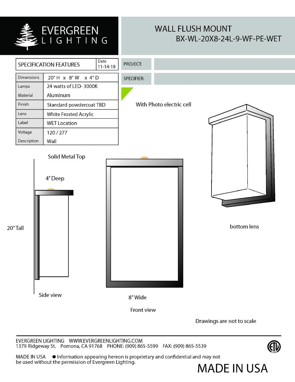 evergreen lights BX-WL-20X8-24L Outdoor Custom Wall