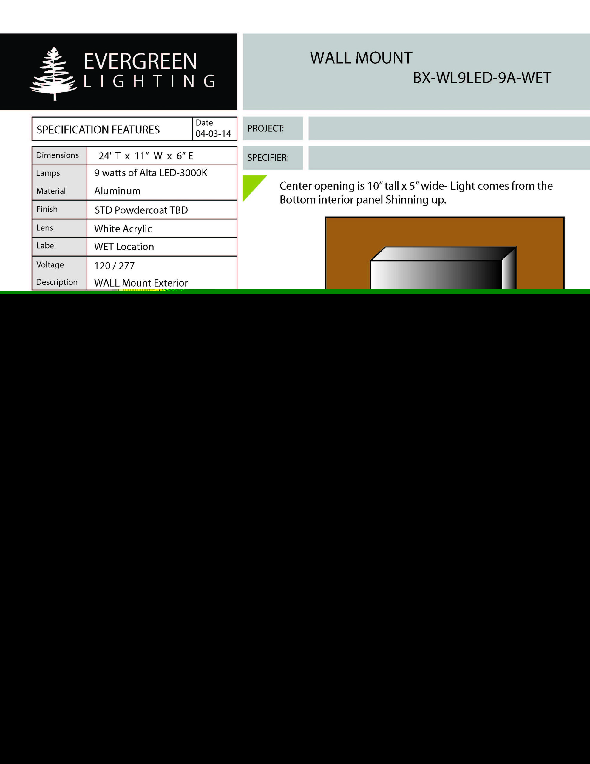 evergreen lights BX-WL9LED-9A-WET Outdoor Custom Wall