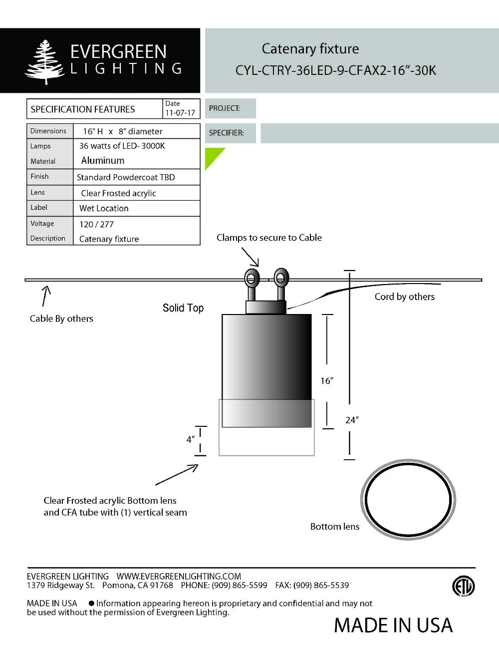 evergreen lights CYL-CTRY-36LED Outdoor Custom Ceiling