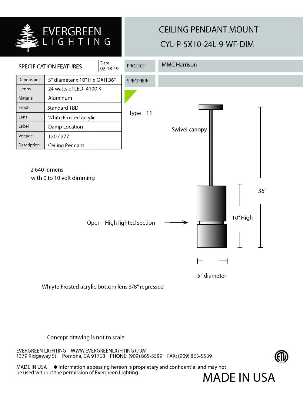 evergreen lights CYL-P-5X10-24L Indoor Indoor Custom Ceiling