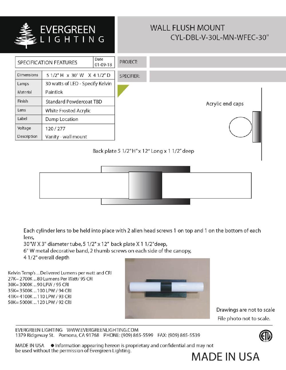 evergreen lights DBL-V-30L-MN-WFEC-30_page-0001 Indoor Indoor Custom Wall