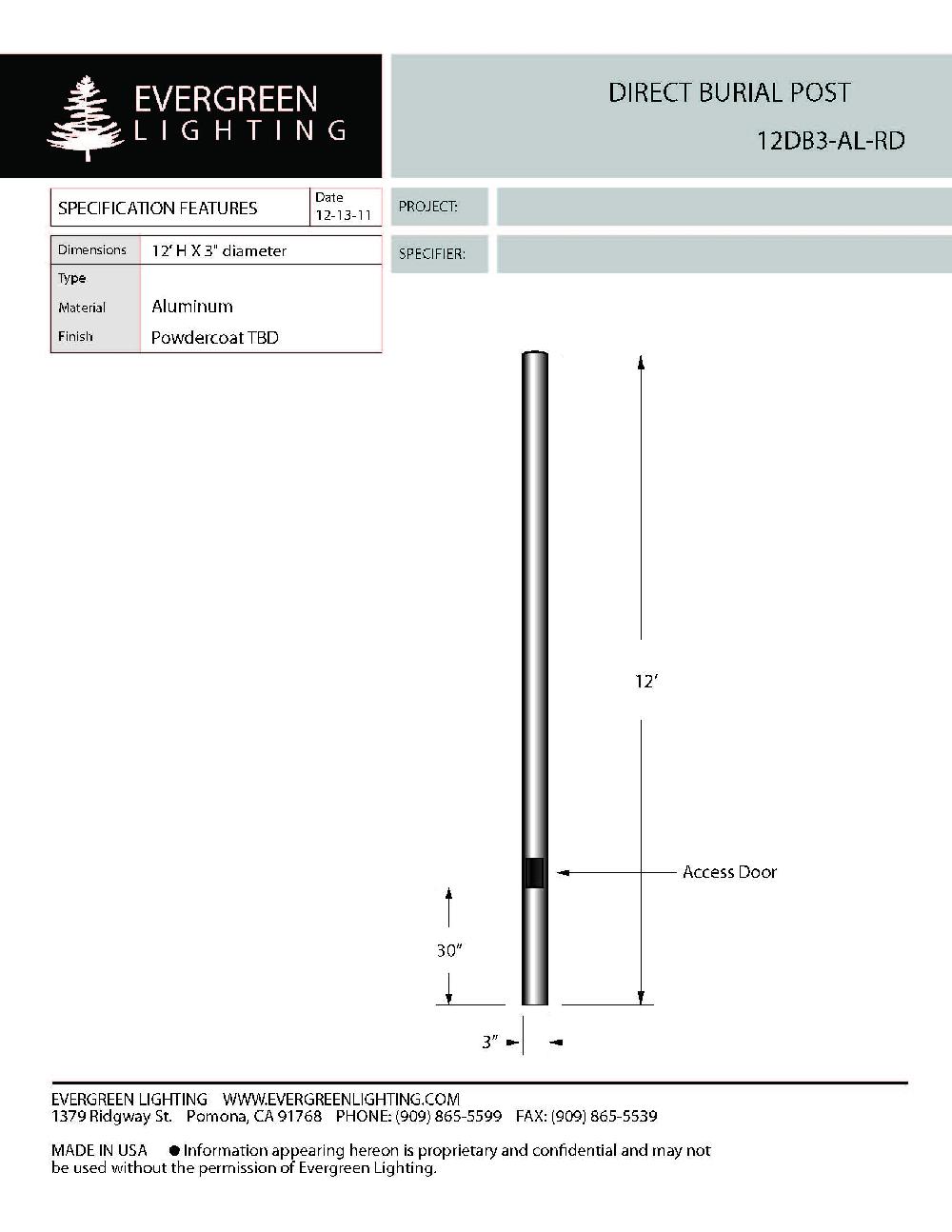 evergreen lights 12DB3-AL-RD Outdoor Custom Poles