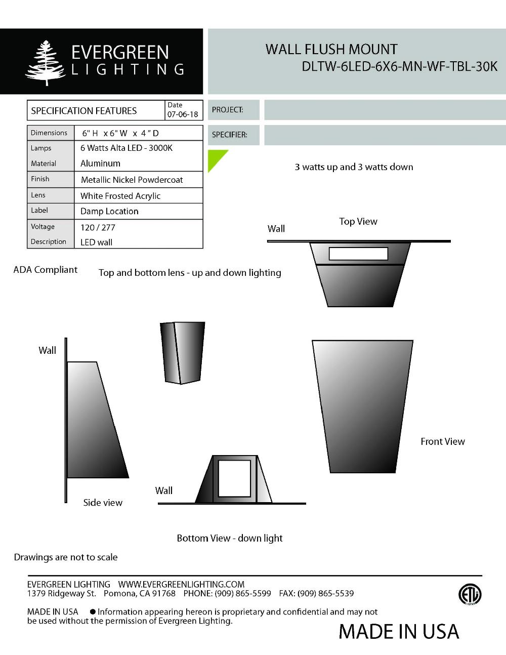 evergreen lights DLTW-6LED-6X6 Outdoor Custom Wall