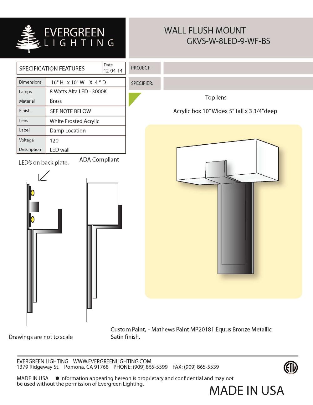 evergreen lights GKVS-8LED Indoor Indoor Custom Wall