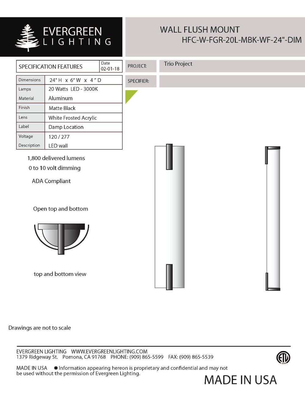 evergreen lights HFC-W-FGR-20L Indoor Indoor Custom Wall
