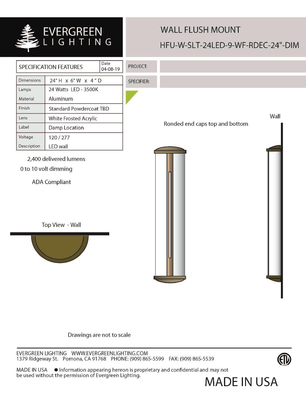 evergreen lights HFU-W-SLT-24LED-EC Indoor Indoor Custom Wall