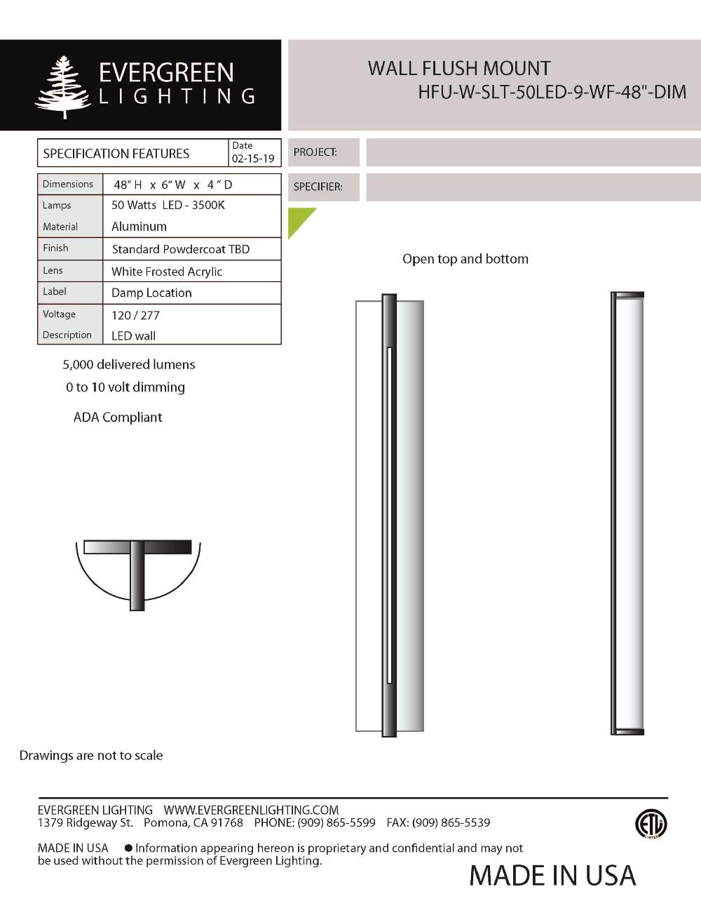 evergreen lights HFU-W-SLT-50LED-48 Indoor Indoor Custom Wall