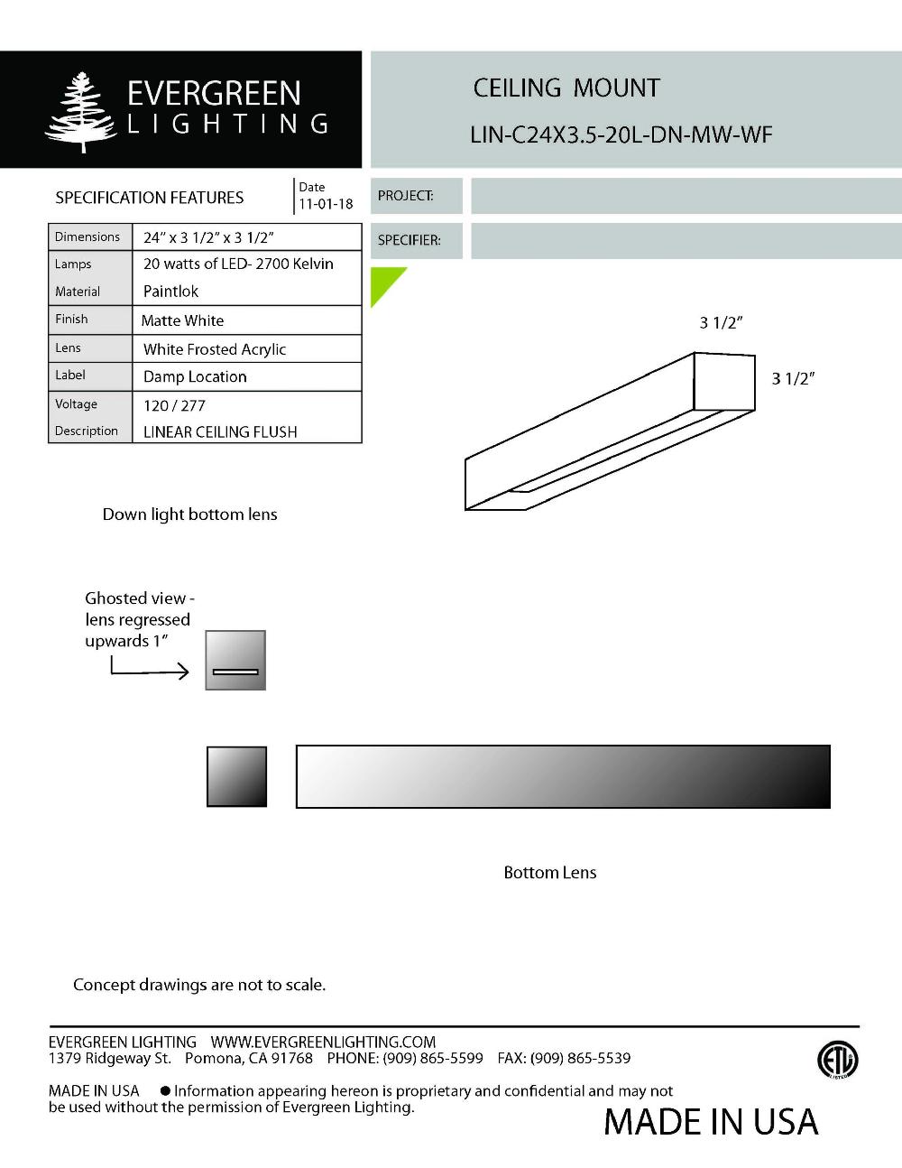 evergreen lights LIN-C24X3.5 Indoor Indoor Custom Ceiling