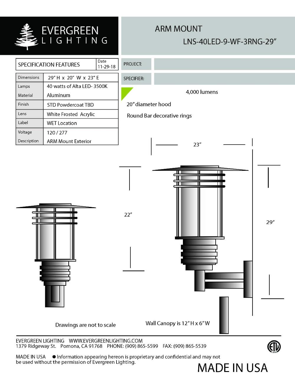 evergreen lights LNS-40LED-9-WF-3RNG DBL Outdoor Custom Wall