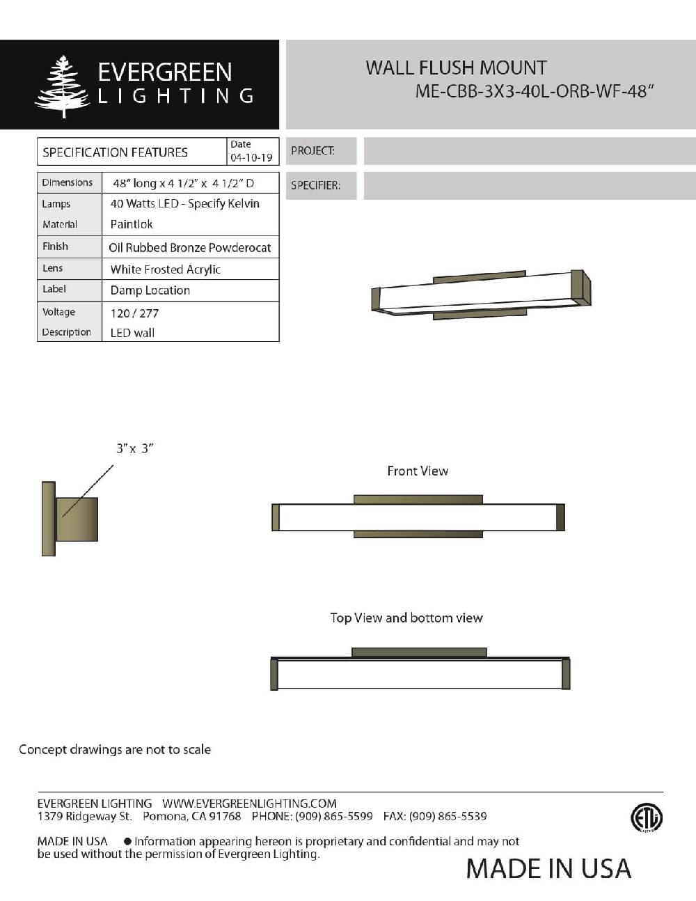 evergreen lights ME-CBB-3X3-40L-MN-WF-48-60BRZ 041019_page-0001 Indoor Indoor Custom Wall