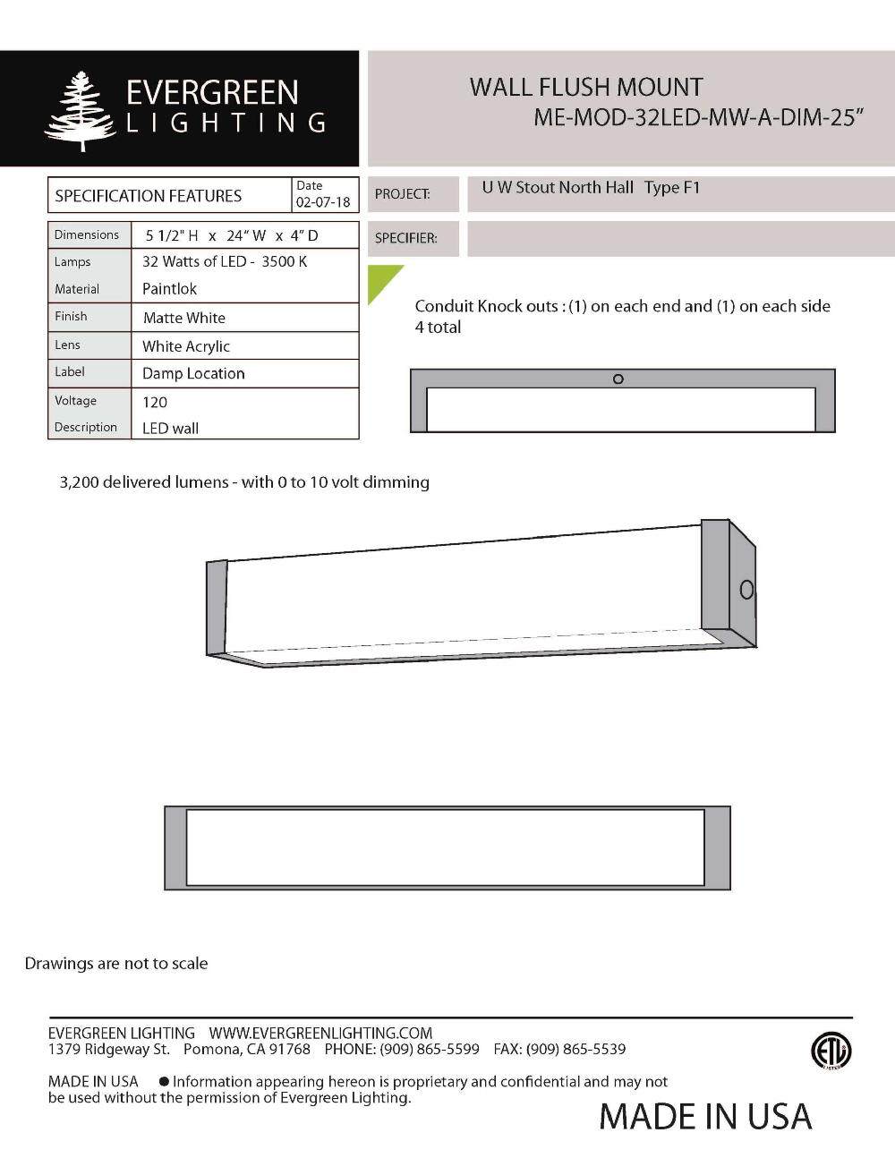 evergreen lights ME-MOD-32LED-25 Indoor Indoor Custom Wall