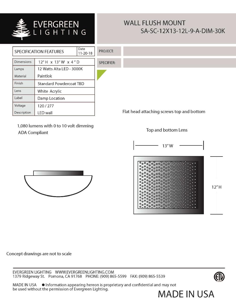 evergreen lights SA-SC-12X13-12L Indoor Indoor Custom Wall