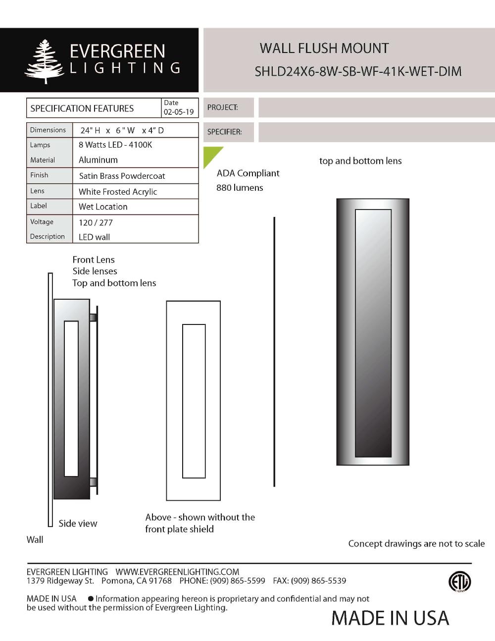 evergreen lights SHLD24X6-8W Indoor Indoor Custom Wall