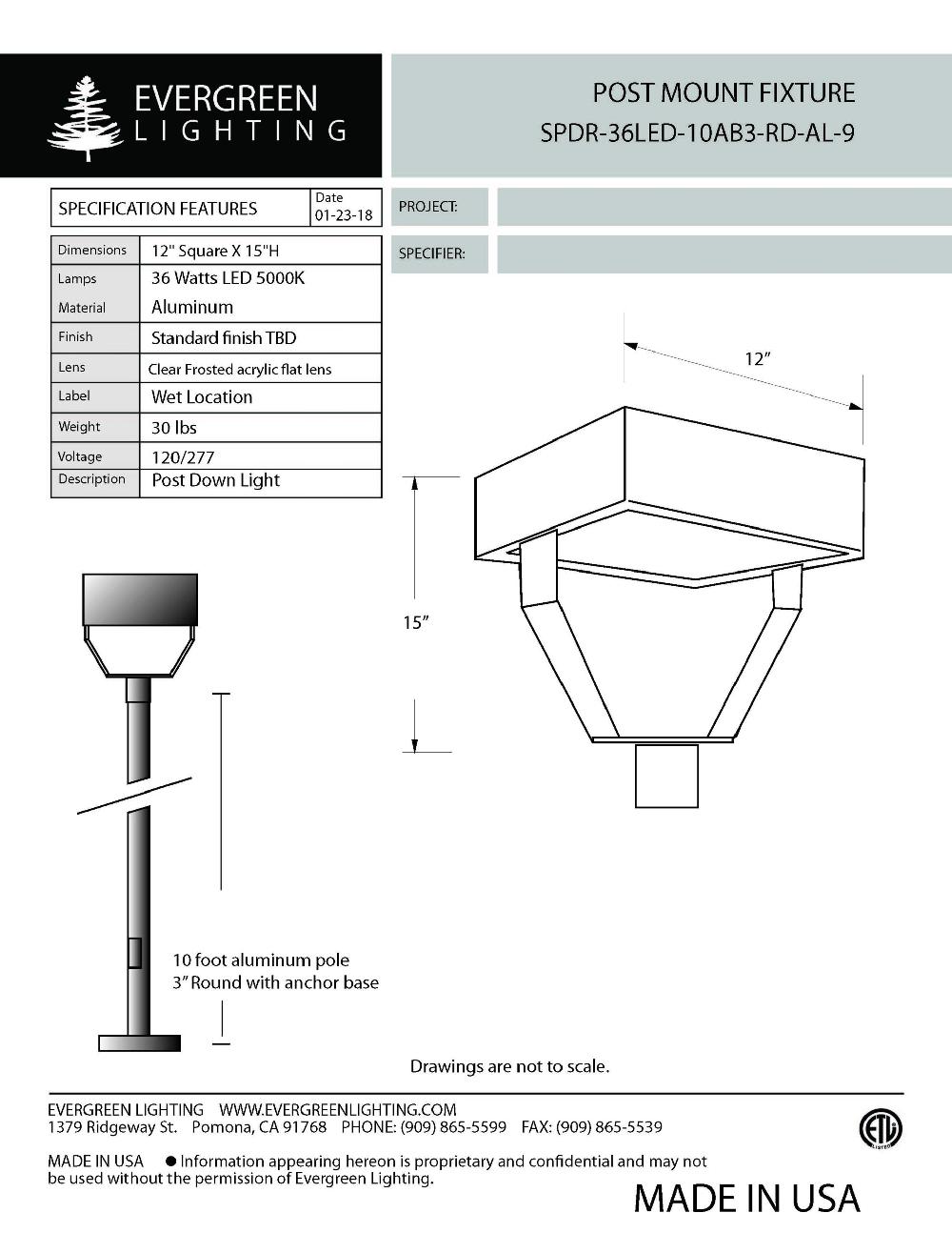 evergreen lights SPDR-36LED-10AB3-RD-AL Outdoor Custom Polo Fixture Combinations