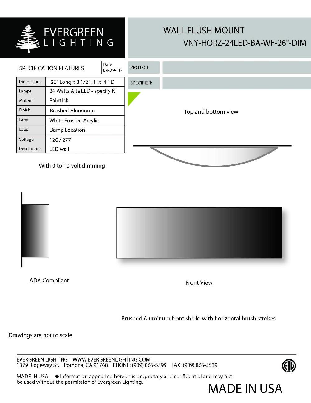 evergreen lights VNY-HORZ-24LED-26 Outdoor Custom Wall