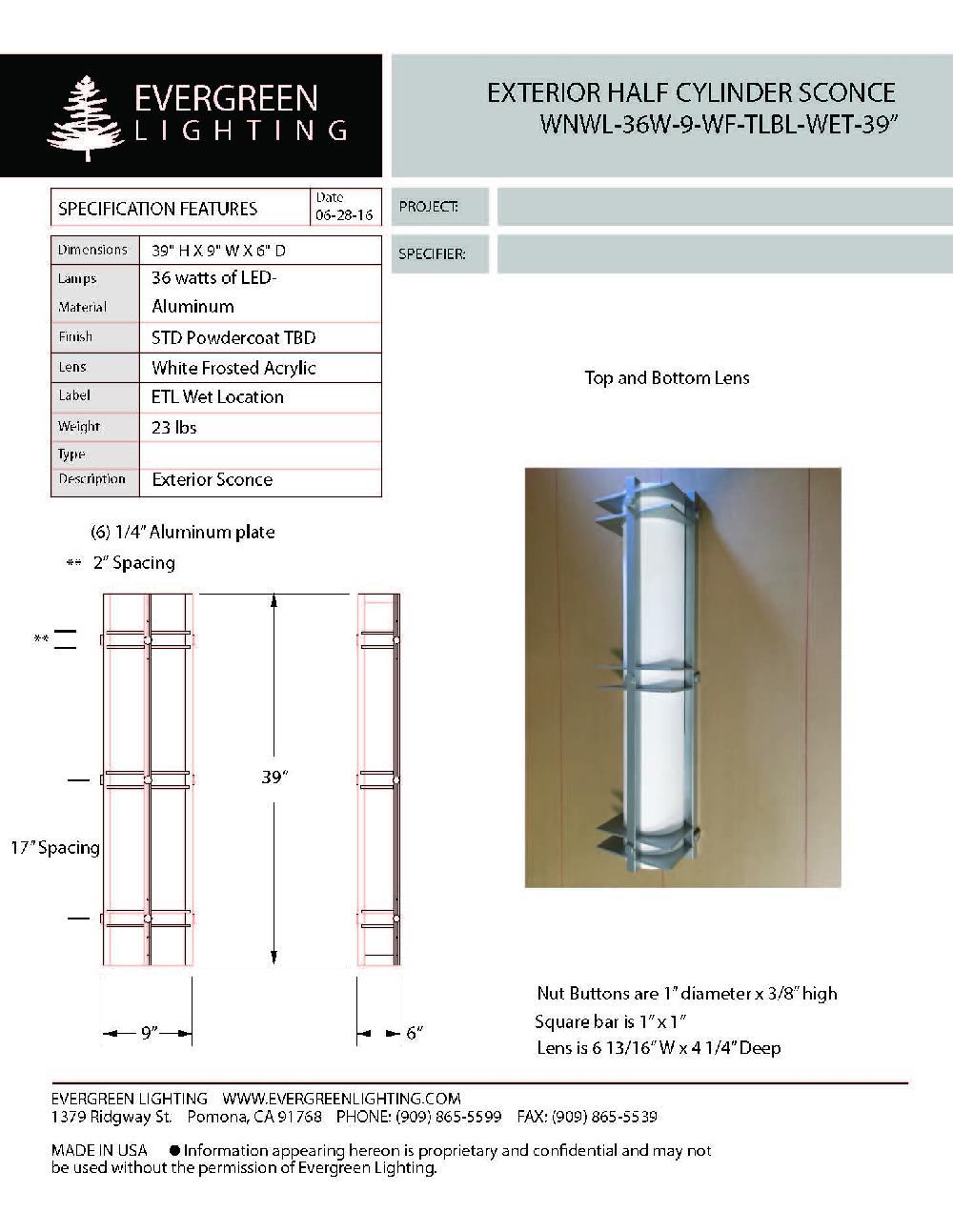 evergreen lights WNWL-36W-9-WF 39 Outdoor Custom Wall
