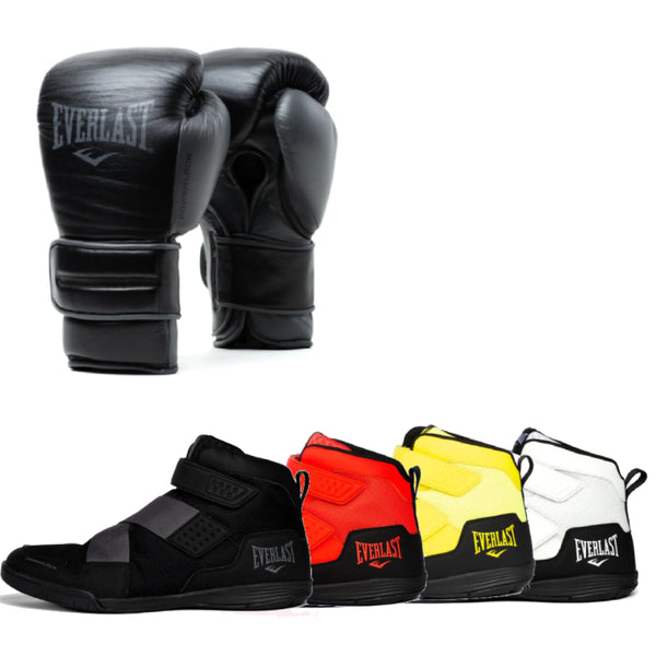 Everlast Powerlock Black Glove And Shoe Bundle