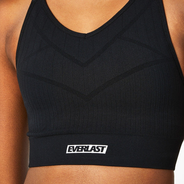 Everlast Ribbed Seamless Sports Bra Black