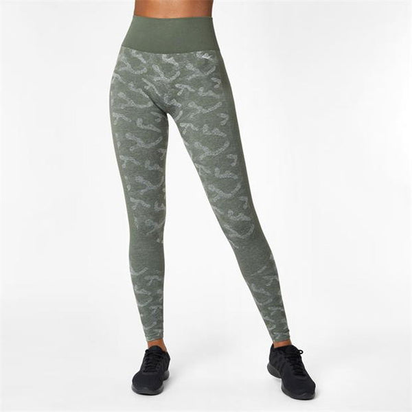 everlast Women's Seamless Camo Leggings Dark Olive
