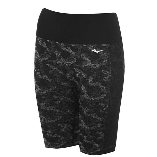 Everlast Women's Seamless Camo Cycling Shorts Dark Olive
