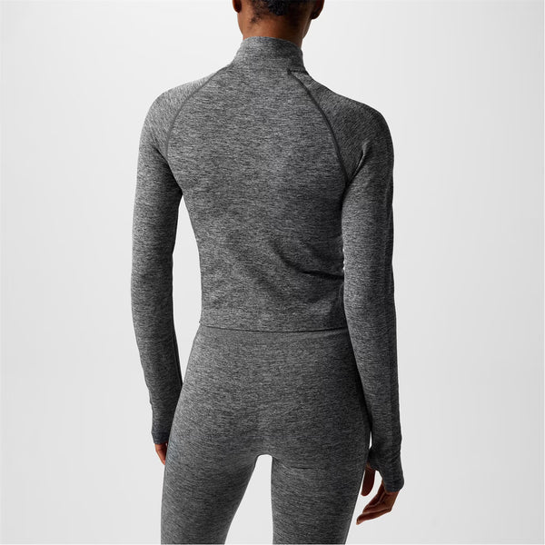 Everlast Womens Seamless Zip Through Funnel Charcoal Marl