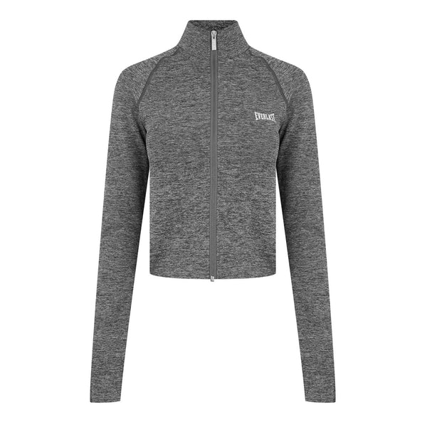 everlast Womens Seamless Zip Through Funnel Charcoal Marl
