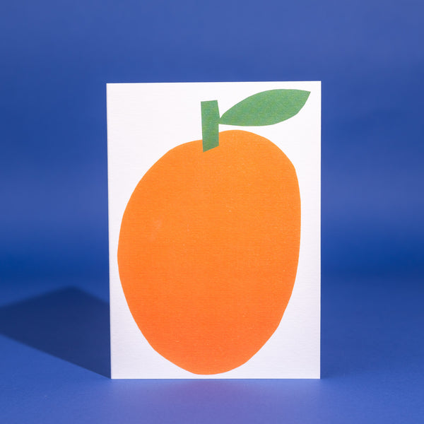 Evermade Big Orange Greetings Card By Marcello Velho