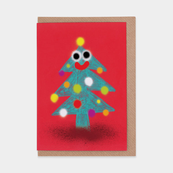 evermade Christmas Tree Greetings Card by Jon Burgerman