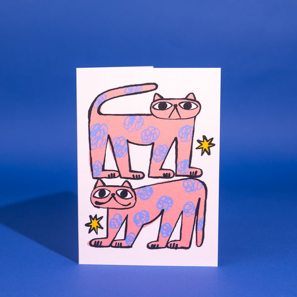 Evermade Colour Me Cats Greetings Card By Marcello Velho