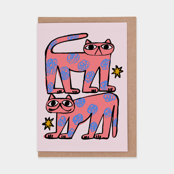 evermade Colour Me Cats Greetings Card by Marcello Velho